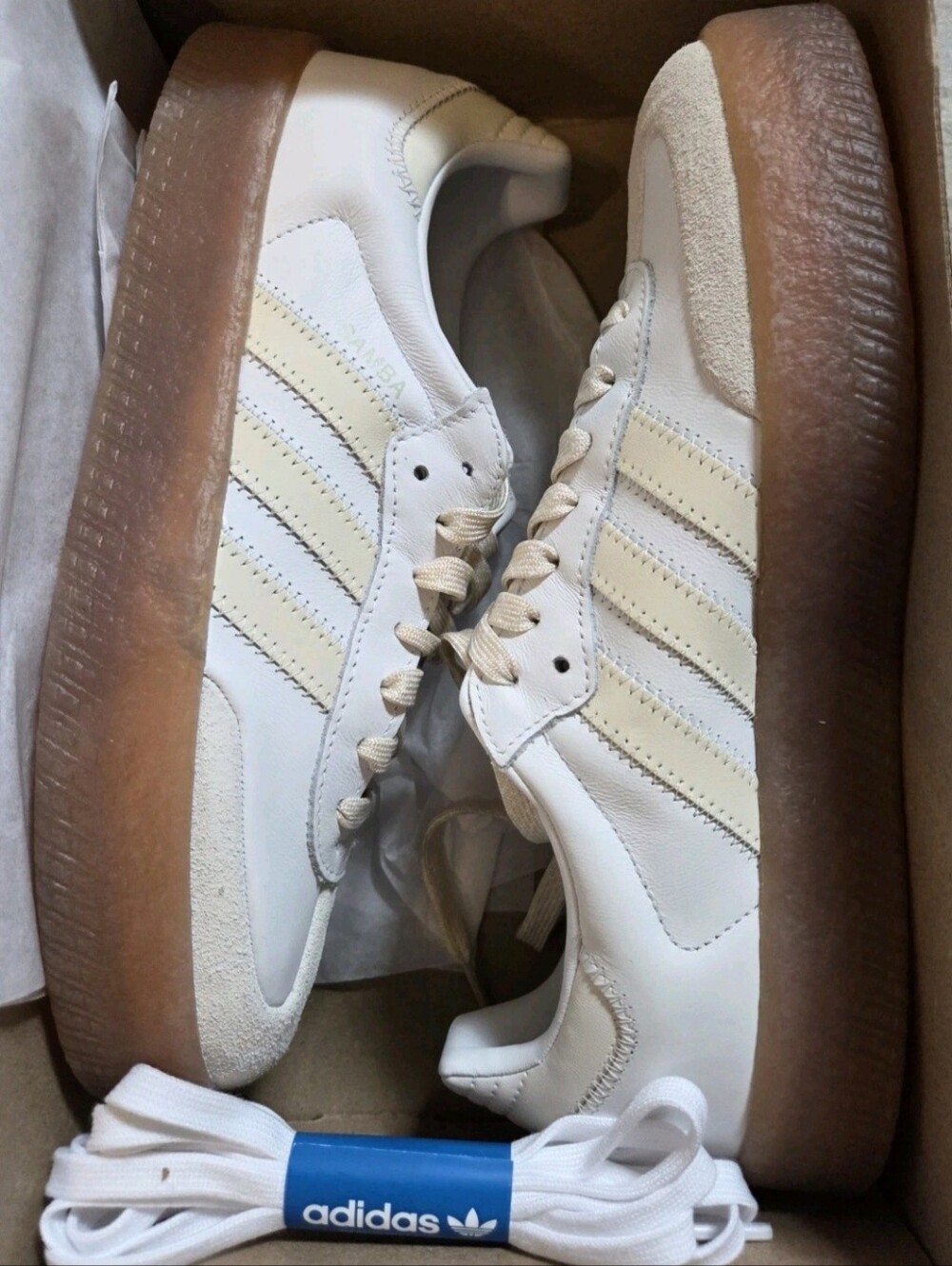 Adidas Sambae 'Wonder White Gum' Sneakers US Women's Size 9.5 / US Mens Size 8.5 - Picture 6 of 9